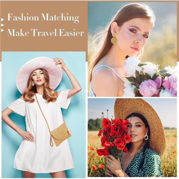 Women Boho Style Crossbody Handbag  + Matching 6 Pairs Earrings - Picture 8 of 8